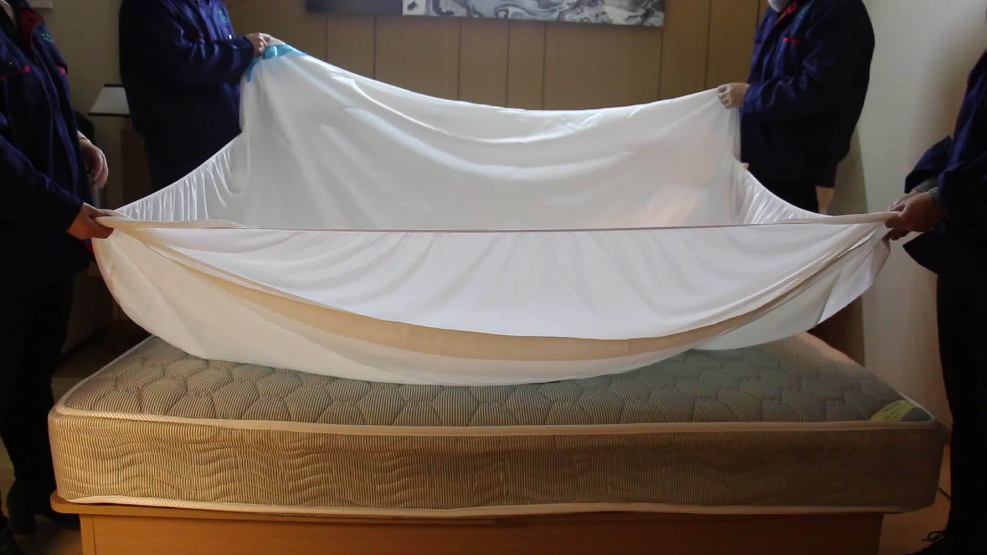 Waterproof Bamboo Terry Quilted Fabric Baby Crib Size Fitted Microfiber