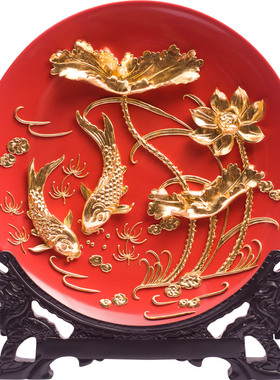 年年有余陶瓷摆件客厅装饰品