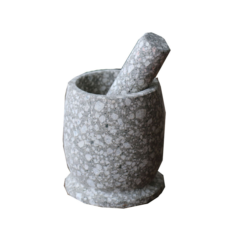 蒙山麦饭石石臼头手动捣蒜器锤家用蒜泥窝子罐研磨器钵体蒜臼药罐