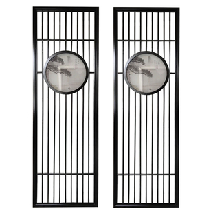 东阳木雕定制新中式实木花格仿古门窗屏风隔断背景墙入户现代隔栅