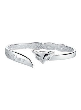 银饰新品 时尚简约首饰女饰品韩版狐狸银镯日韩手镯手环包邮