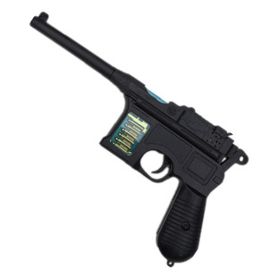 儿童玩具枪演出道具王八盒子枪八路军驳壳枪电动音乐闪光毛瑟枪套