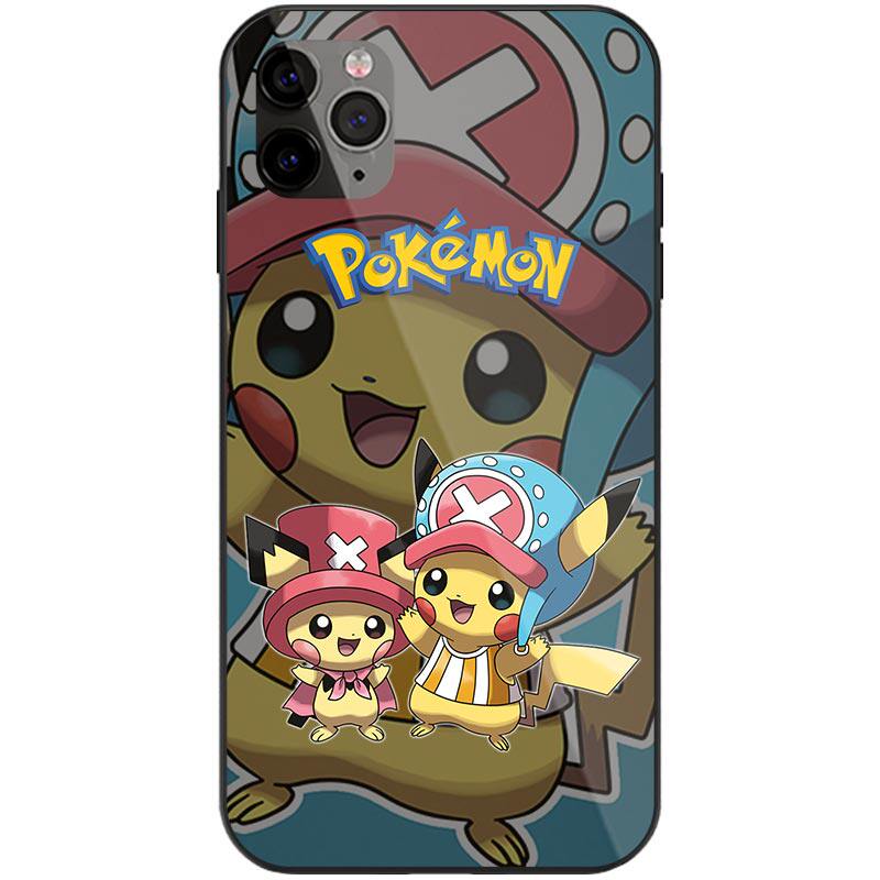 乔巴X皮卡丘Cos卡通宝可梦手机壳适用iPhone16液态硅胶13光面玻璃12全包14苹果15ProMax神奇宝贝Plus安卓软壳