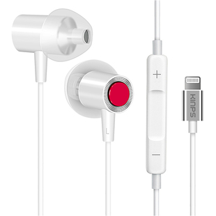 KINPS适用于iphoneX 苹果11pro入耳式有线耳机Lightning转3.5接头
