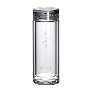 思宝玻璃杯东方之珠双层水晶杯子高档商务茶杯男加厚隔热水杯正品