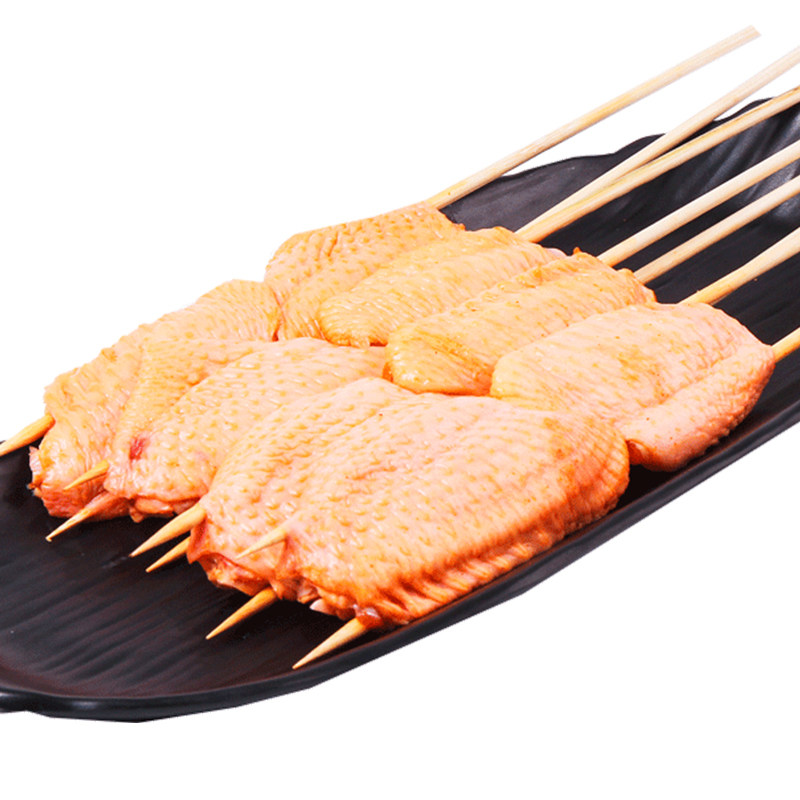 鸡中翅4串8只原始烧烤食材半成品烤肉串鸡肉鸡翅调理腌制翅中