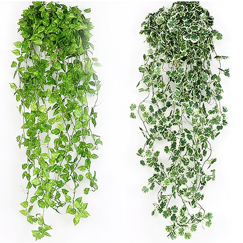 仿真绿植壁挂植物墙面装饰地瓜叶长款绿萝藤条吊兰假花挂壁花卉