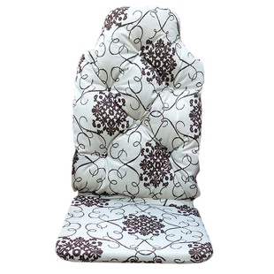 田园风格木竹藤摇椅躺椅连体坐垫靠背垫 四季通用可拆洗布艺垫子