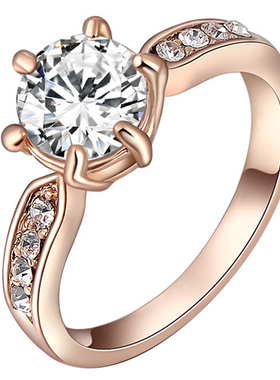 新娘结婚生日情人节礼物六爪钻戒