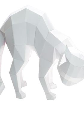 DIY猫咪立体纸模手作桌面摆件