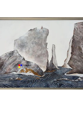新中式黑白灰现代立体软装装饰画