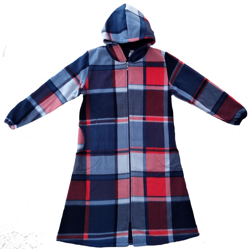 秋冬季加长羽绒服罩衣时尚保暖防污拉链大号围裙连帽大衣工作服女