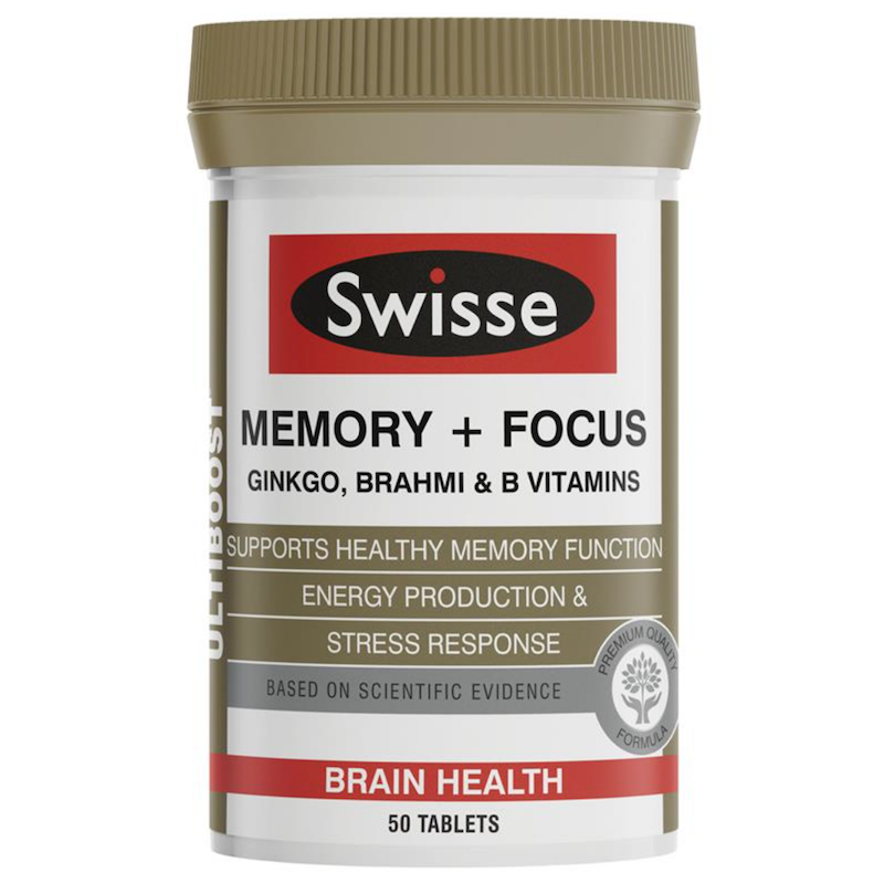 澳洲直邮 Swisse Memory Focus 记忆力片 银杏叶片 专注力片 50粒
