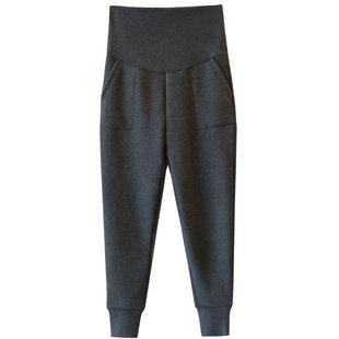 孕妇裤子秋冬外穿运动裤打底卫裤冬季加绒加厚保暖棉裤孕妇装冬装