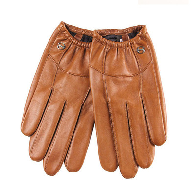 男士羊皮加绒骑行机车触屏手套