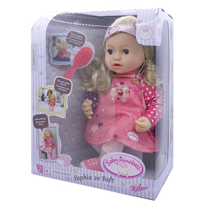 ZAPF夏芙baby annabell安娜Sophia so soft长发梳头仿真娃娃43cm