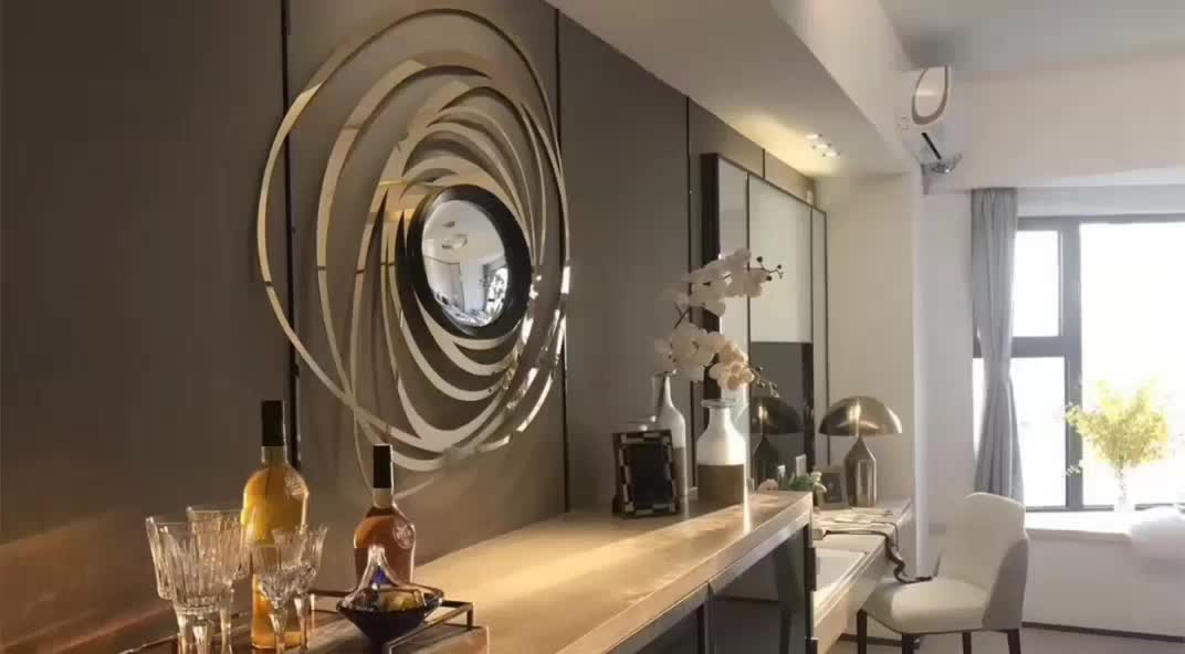 Bed Room And Living Room 304 Polishing Electroplating Gold Steel Wall Decorative Mirror Buy Stainless Steel Frame Dining Room Wall Mirror Steel