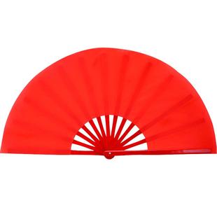 山人运动太极扇素面竹骨响扇折扇太极拳扇子功夫扇表演红色武术扇