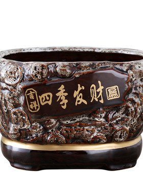 陶瓷多肉花盆迷你小号桌面发财树