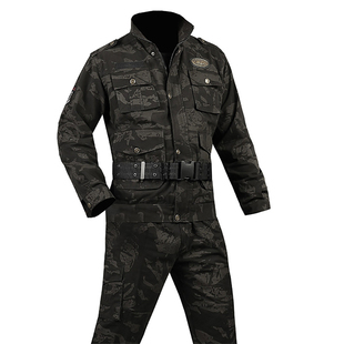 正版纯棉迷彩服套装男春秋一套加厚大码肥耐磨劳保工装汽修工干活