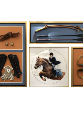 现代新古典立体骑书房定制工艺画