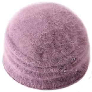 中老年人秋冬天加绒保暖毛线帽老人帽子女冬季奶奶老太太妈妈围巾