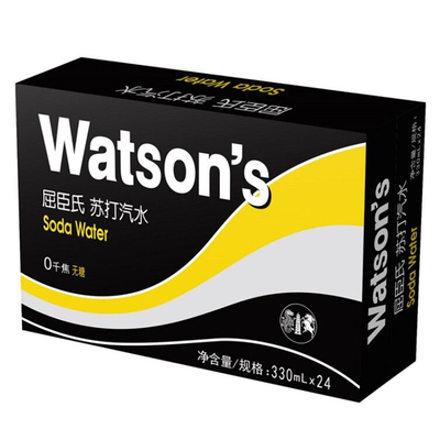 屈臣氏无糖原味苏打香草气泡水