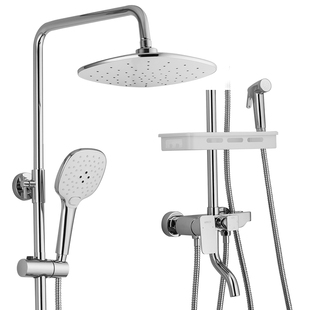 中宇卫浴正品升降淋浴花洒套装淋浴花洒龙头带喷枪氛围灯WJY14807