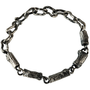 原创小众设计999纯银男女情侣手链纯手工送男友送女友情人节礼物