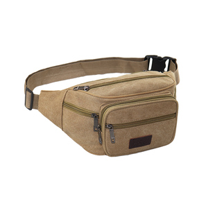 新款腰包男多功能大容量帆布生意收钱包户外运动手机腰包实用耐磨