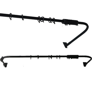 试衣间窗帘杆隔断窗帘杆罗马杆铝合金打孔墙装顶装定制弧形拐角杆