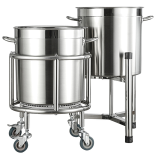 家家莱加厚不锈钢桶架汤桶水桶底座保温桶支架带轮商用移动推车架