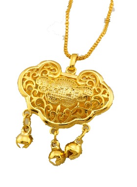 镀金俏皮风小铃铛周岁礼物吊坠