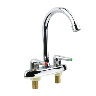 全铜双孔双控冷热面盆龙头 双把双孔三孔双开关冷热水洗手盆龙头