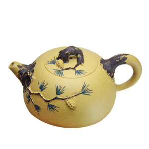 石磨小红泥早期一厂紫砂壶名家李碧芳全手工松针茄段壶瑕疵处理