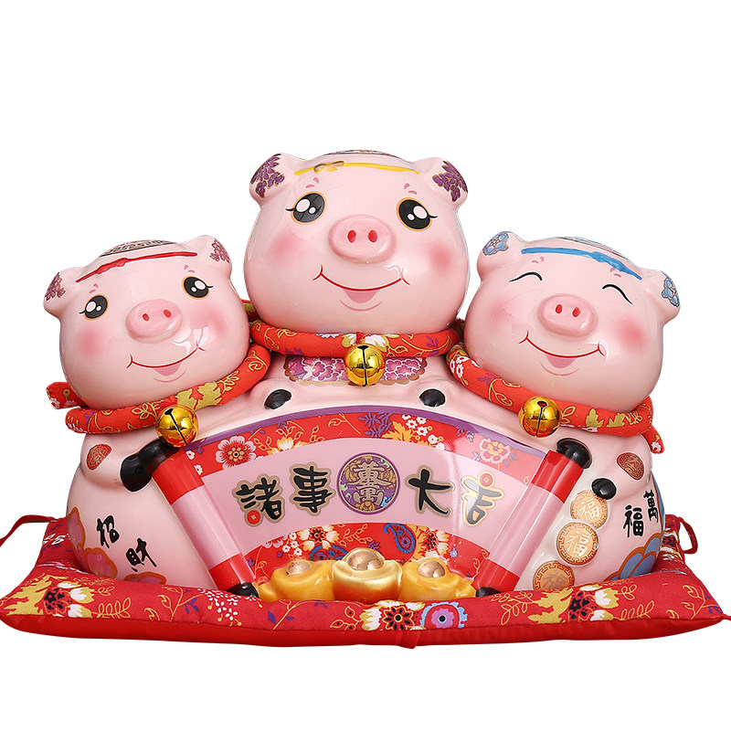 陶瓷吉祥物摆件储蓄罐