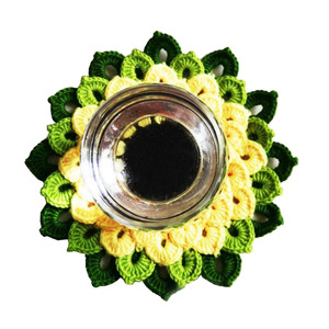 个性定制DIY日用装饰毛线杯垫花片 莲花水杯垫子纯手工钩织饰品潮