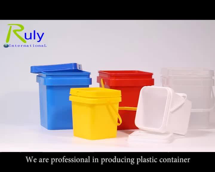 5 Gallon Square Food Grade Plastic Bucket Handled Pail With Lid Buy 5