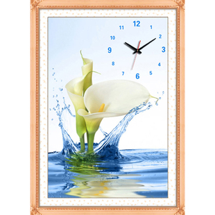 时钟表2026新款夜光手工十字绣线绣简单客厅家用餐厅卧室小件挂钟