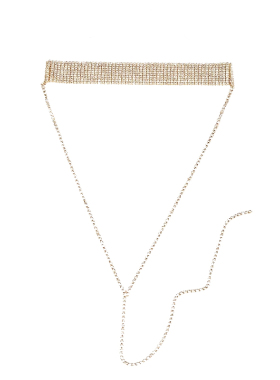 欧美闪亮水钻锁骨链套装包邮