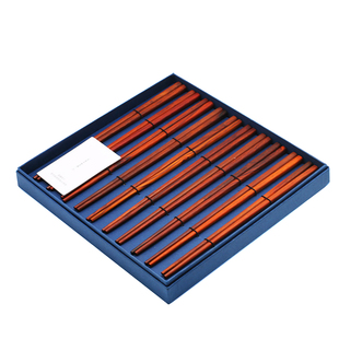 大红酸枝木筷子家用高档实木筷无漆无蜡礼品筷家庭套装礼盒装定制