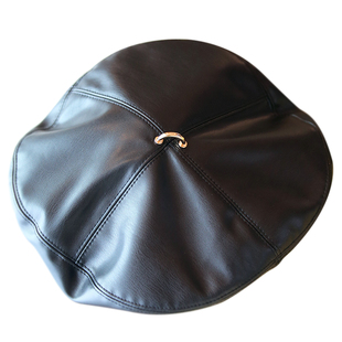 风再起时 韩国优质皮质贝雷帽女时尚风百搭休闲画家帽秋冬造型帽