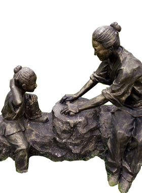 玻璃钢古代大型景观人物雕塑