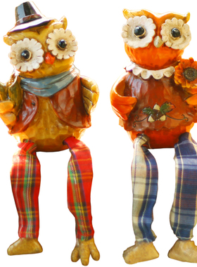 欧式仿木树脂彩绘花园摆件装饰品