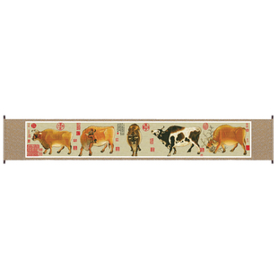 ABV老三十字绣纯棉绣线中国十大名画大幅中国风五牛图全图全景