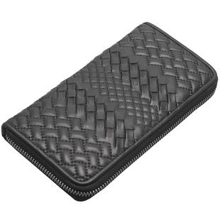 新款拉链钱包男真皮小手包休闲手工编织手拿包头层牛皮软皮潮男包