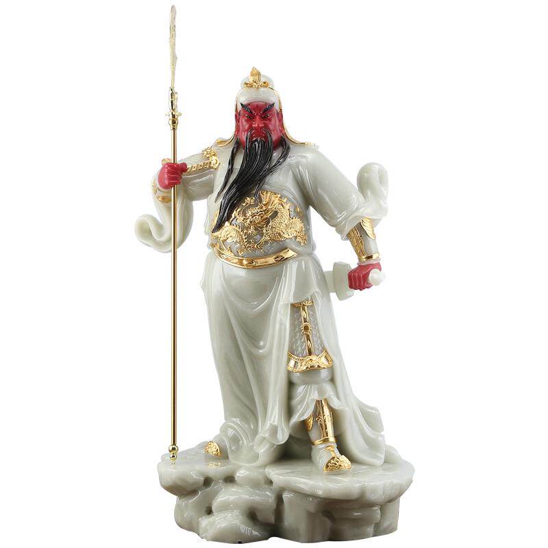 玉石武财神关公像礼品圆通佛具