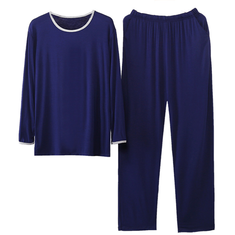睡衣男士莫代尔春夏家居服套装