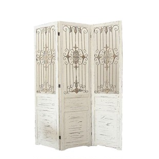 美式法式乡村复古做旧实木玻璃窗格折叠屏风隔断店铺装饰拍摄背景