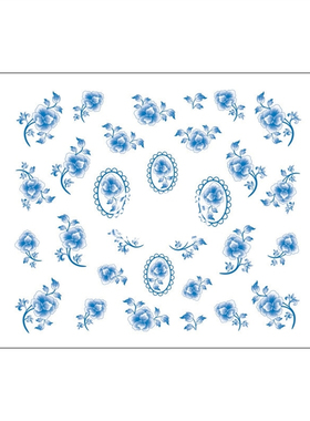 水印光疗花瓣指甲贴纸